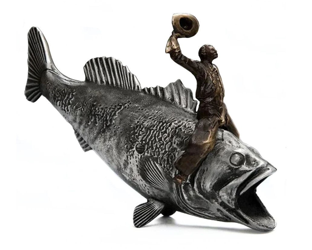 Bass Cowboy Bank by Scott Nelles Vintage Sculpture Bass Cowboy Bank by Scott Nelles Vintage Sculpture