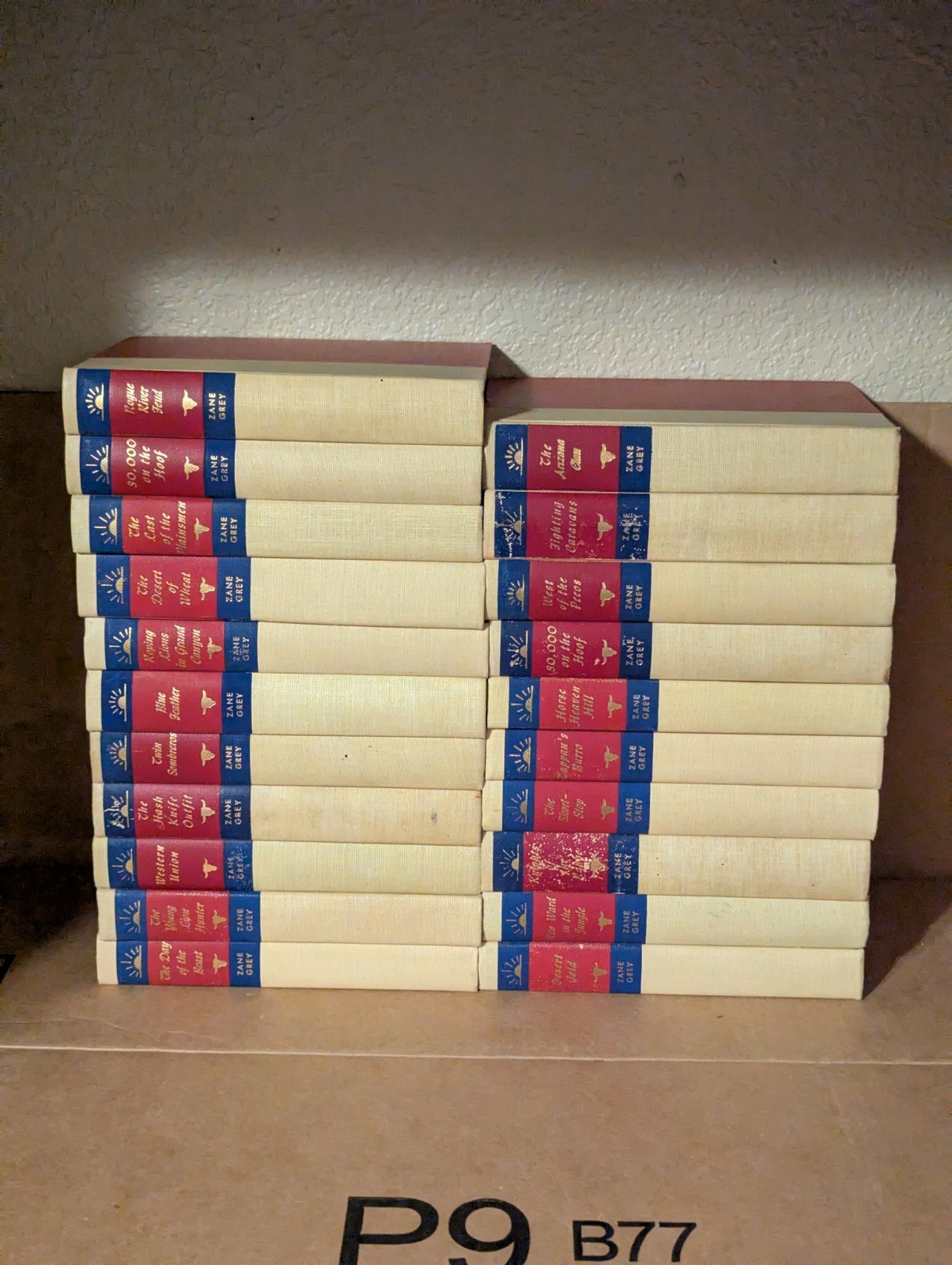 Zane Grey Book Lot of 21 Hardcover Books Walter J Black Readers Service Western