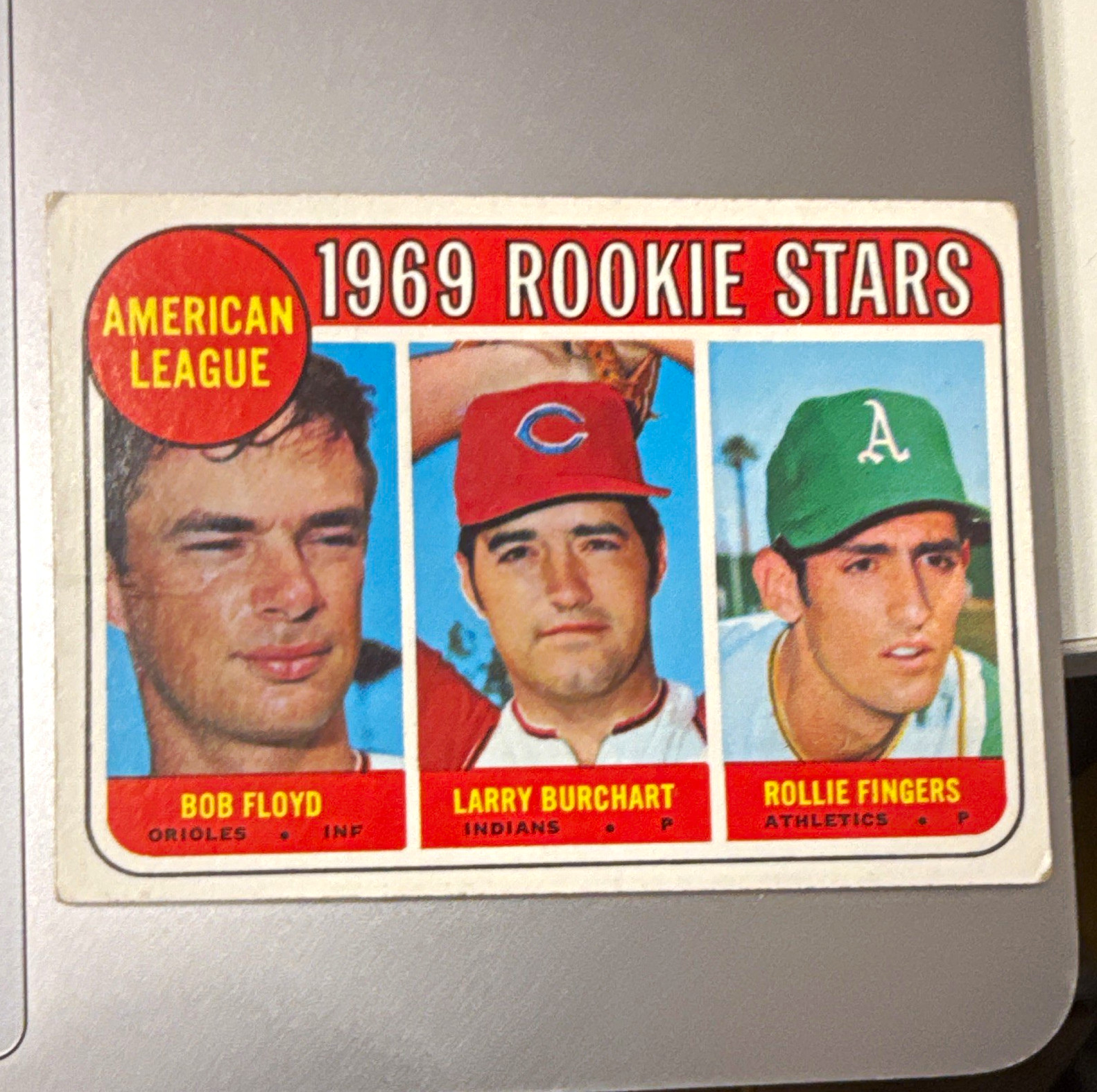 Topps 1969 High #597 Rollie Fingers RC A.L Rookie Stars Bob Floyd Larry Burchart