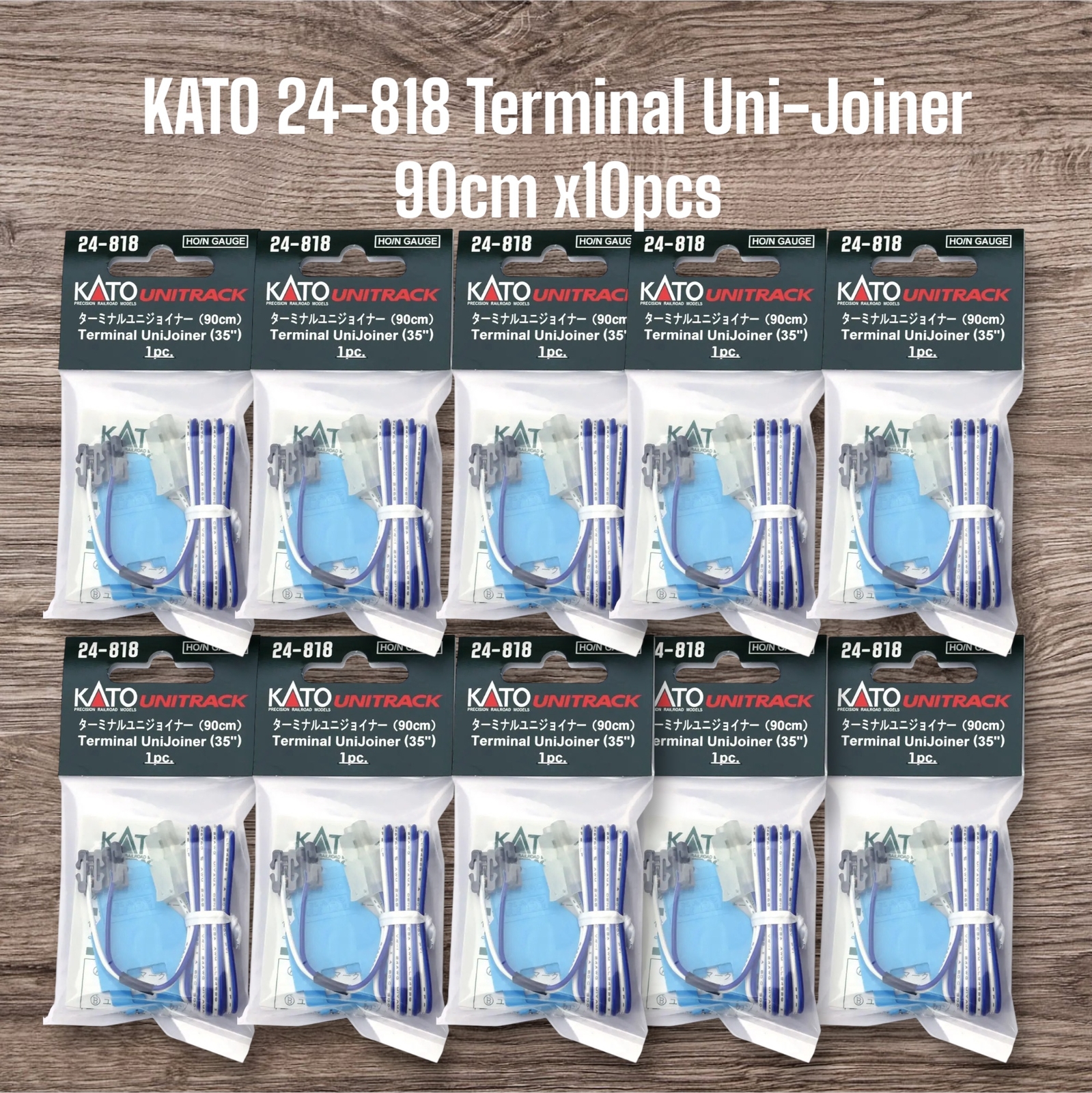 KATO 24-818 N Scale Terminal Unijoiner 90cm Track Feeder Power Connector x10pcs
