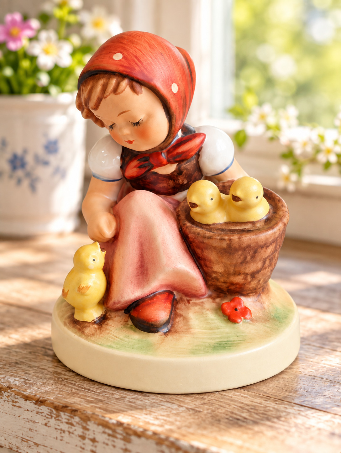 Goebel M.I. Hummel Chick Girl HUM 57/0 TMK-6 W Germany 1982 Figurine 3.5in