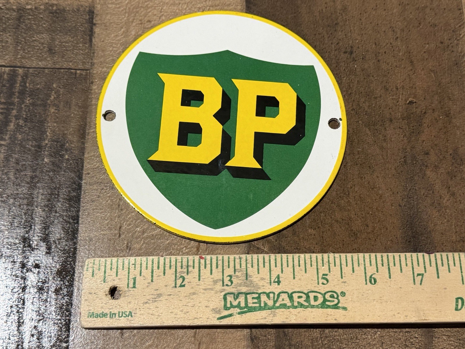 Vintage Style BP Gasoline Advertising Porcelain  Sign