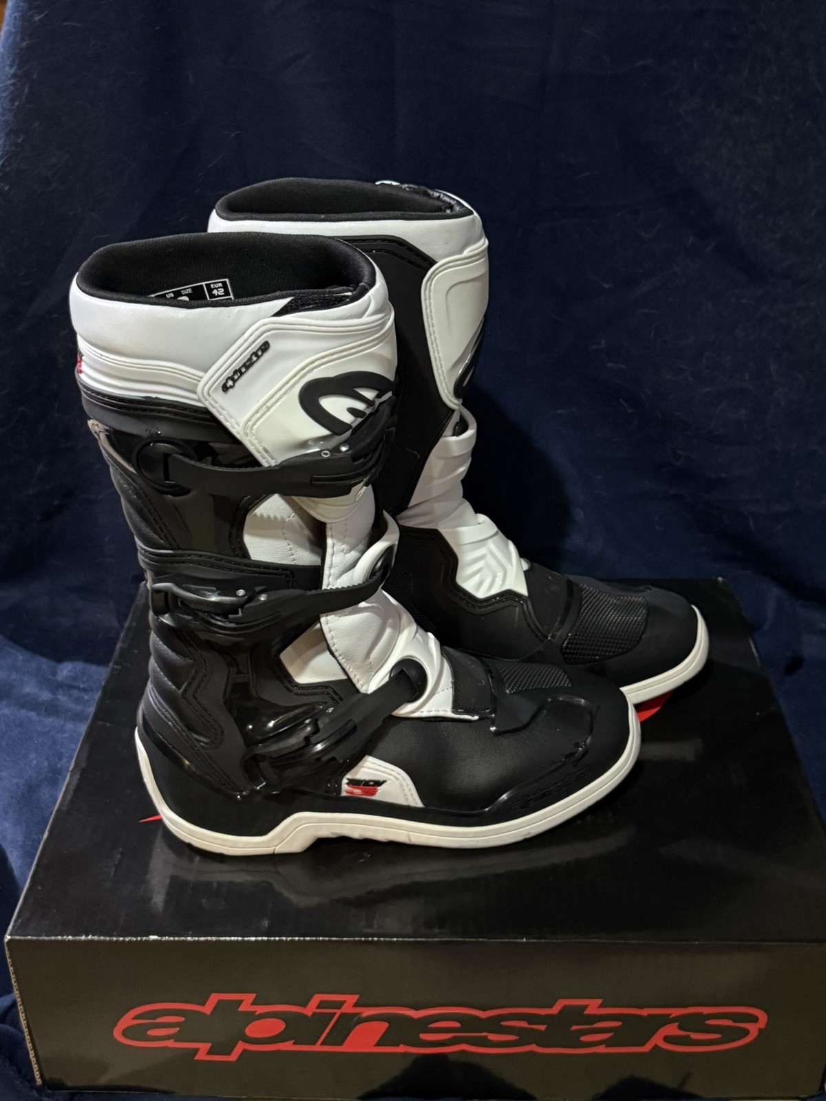 Alpinestars Tech 3S Youth Motocross Boots Black White Size 8 EU 42 NEW in Box