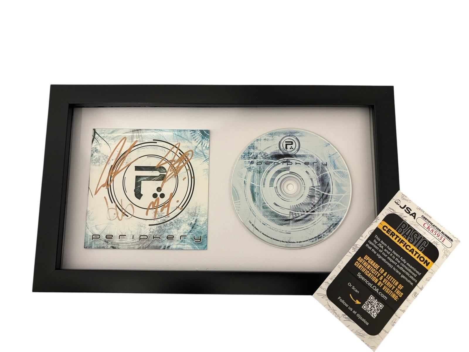 PERIPHERY SIGNED AUTOGRAPH SELF TITLED DEBUT FRAMED MATTED CD SPENCER +3 JSA COA PERIPHERY SIGNED AUTOGRAPH SELF TITLED DEBUT FRAMED MATTED CD SPENCER +3 JSA COA