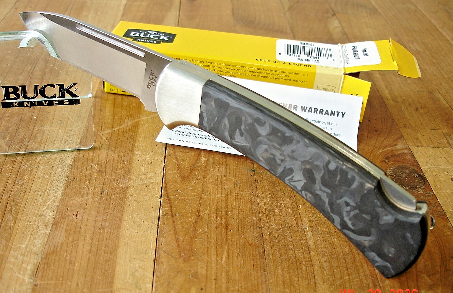 NIB FB BUCK KNIFE 112 CFS1BOTM RANGER BOS S35VN BLADE CARBON FIBER HANDLE CLIP