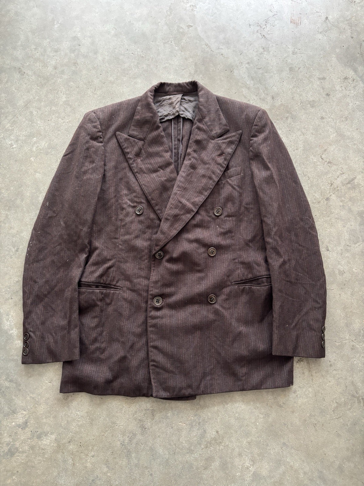 1940’s men’s rickley brand double breasted wool suit jacket sports jacket brown
