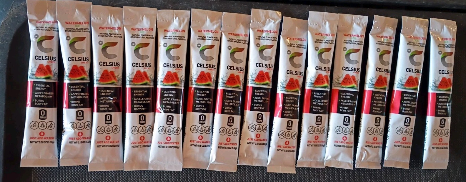 Celsius On The Go Energy Powder Packets Watermelon Ice 42 Sticks Exp 06/27/B
