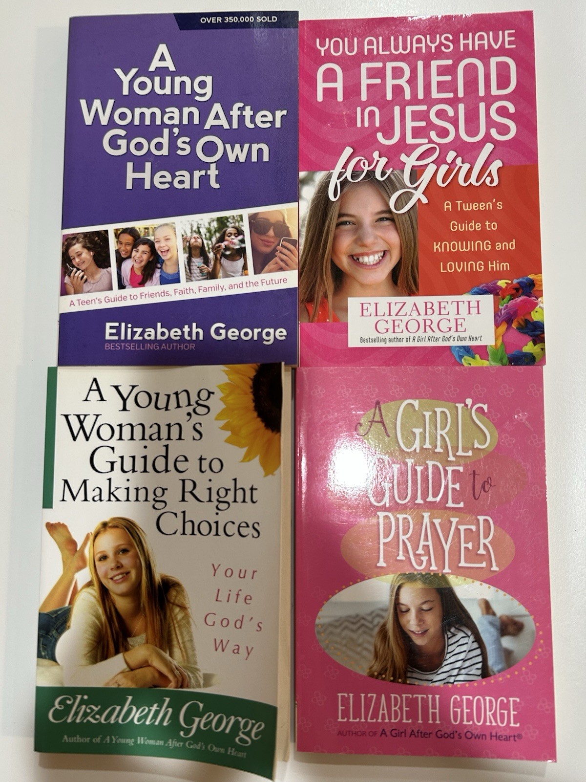Lot of 4 Elizabeth George Books- A Yourg Woman\'s Guide- Harvest House Pub-    #4