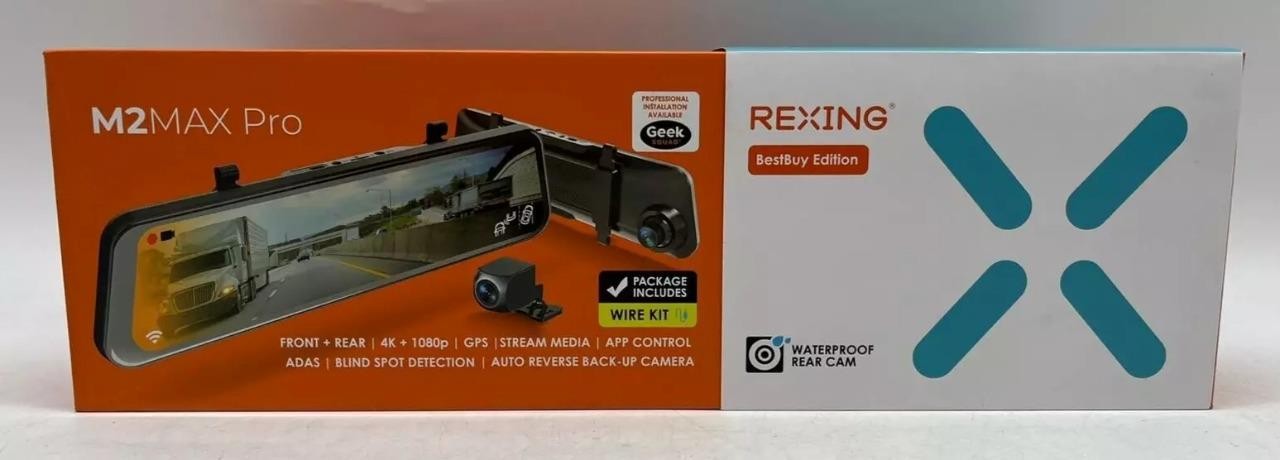Rexing - M2Max Pro Front + Rear 4K + 1080p GPS Mirror Dash Cam-