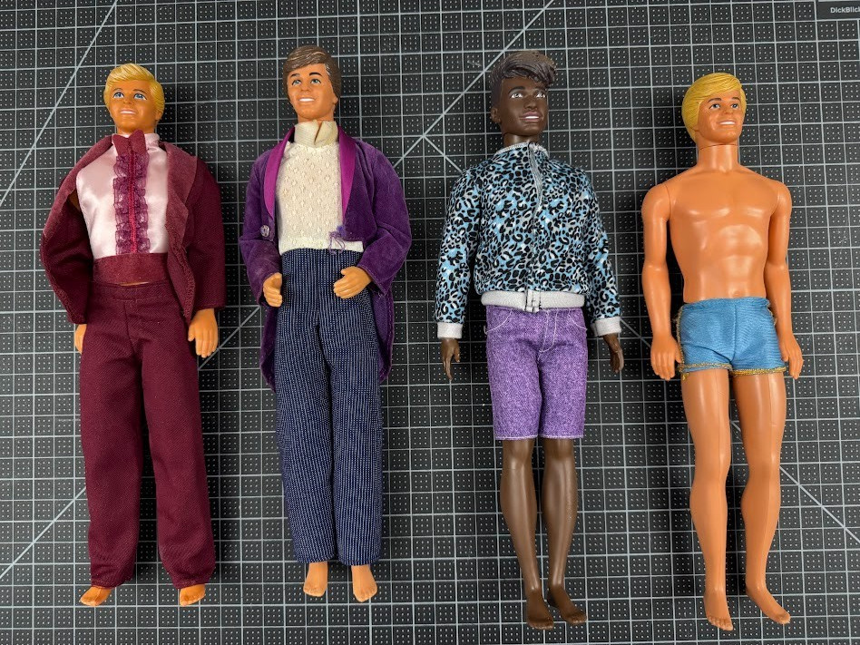 Lot Of 4 Ken Dolls 1968 Barbie Groom Sun Gold Afican American Fashionista
