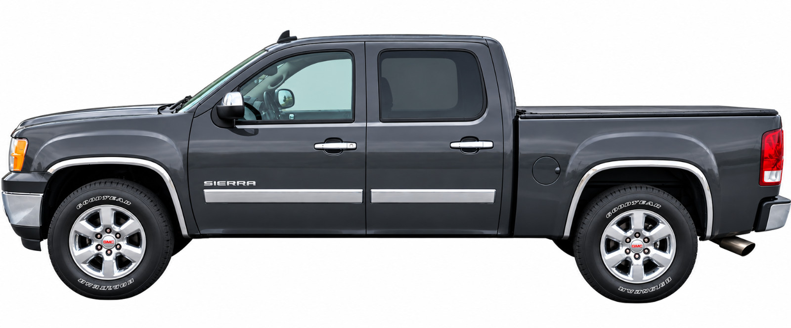for:2007-2013 GMC Sierra Stainless Fender Trim Wheel Well Flare Lip 4Pc 1 3/4 for:2007-2013 GMC Sierra Stainless Fender Trim Wheel Well Flare Lip 4Pc 1 3/4