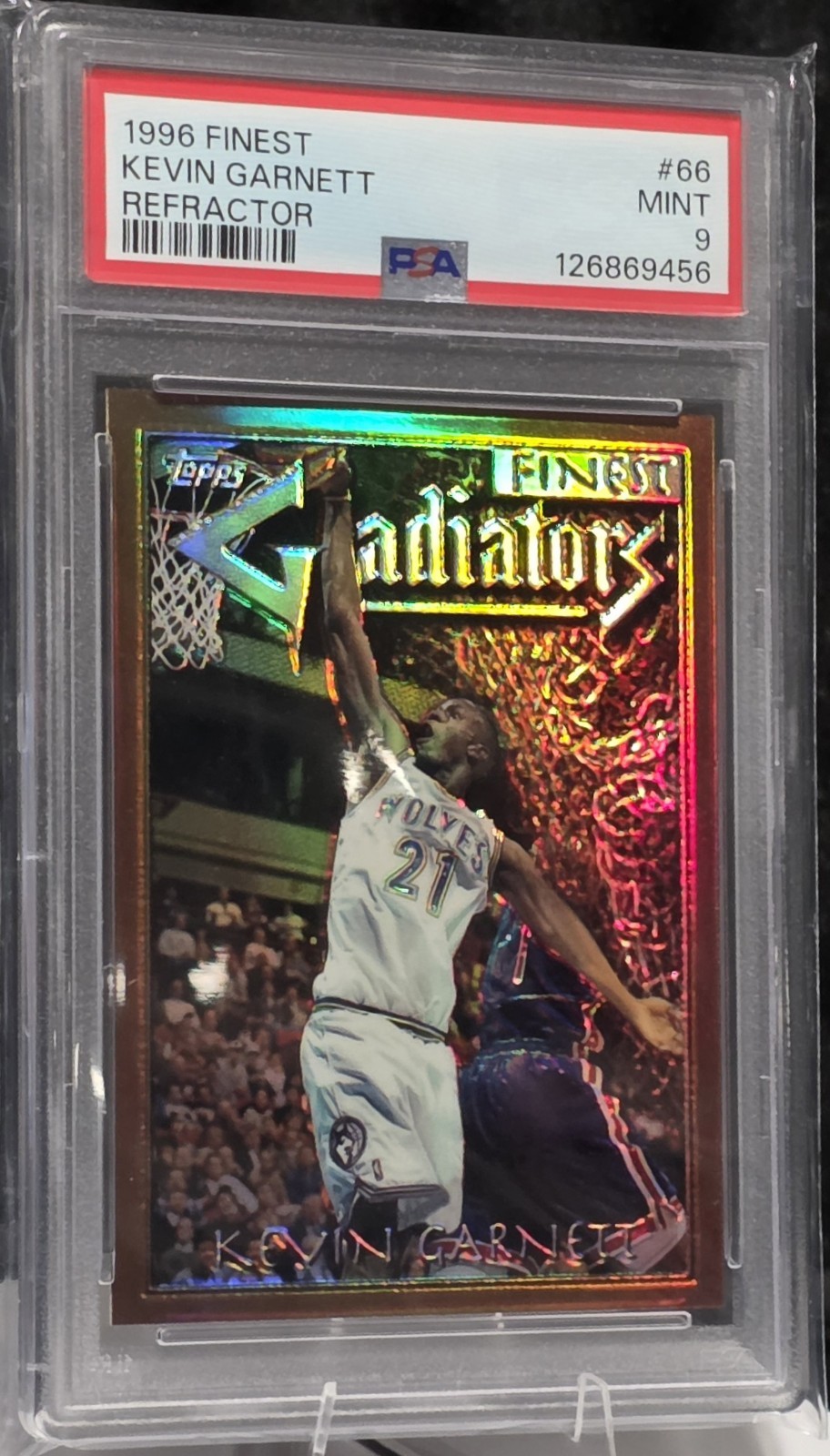 1996-97 Finest REFRACTOR #66 Kevin Garnett (HOF) PSA 9 MINT - Very Low Pop 1996-97 Finest REFRACTOR #66 Kevin Garnett (HOF) PSA 9 MINT - Very Low Pop