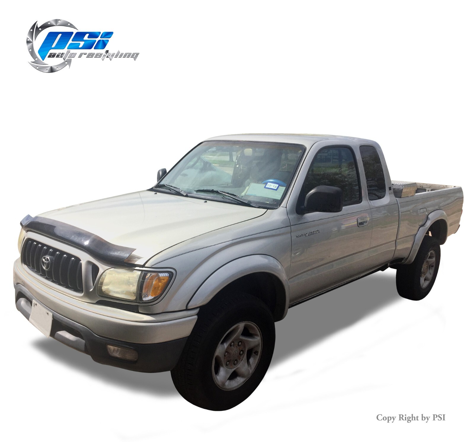Extension Style Fender Flares Fits Toyota Tacoma 95-04 Complete Set, Paintable