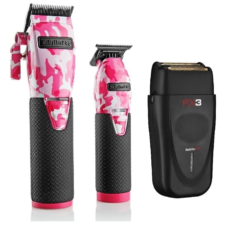BabylissPro Limited FX+ Pink Camo Cordless Clipper Outlining Trimmer FX3 Shaver