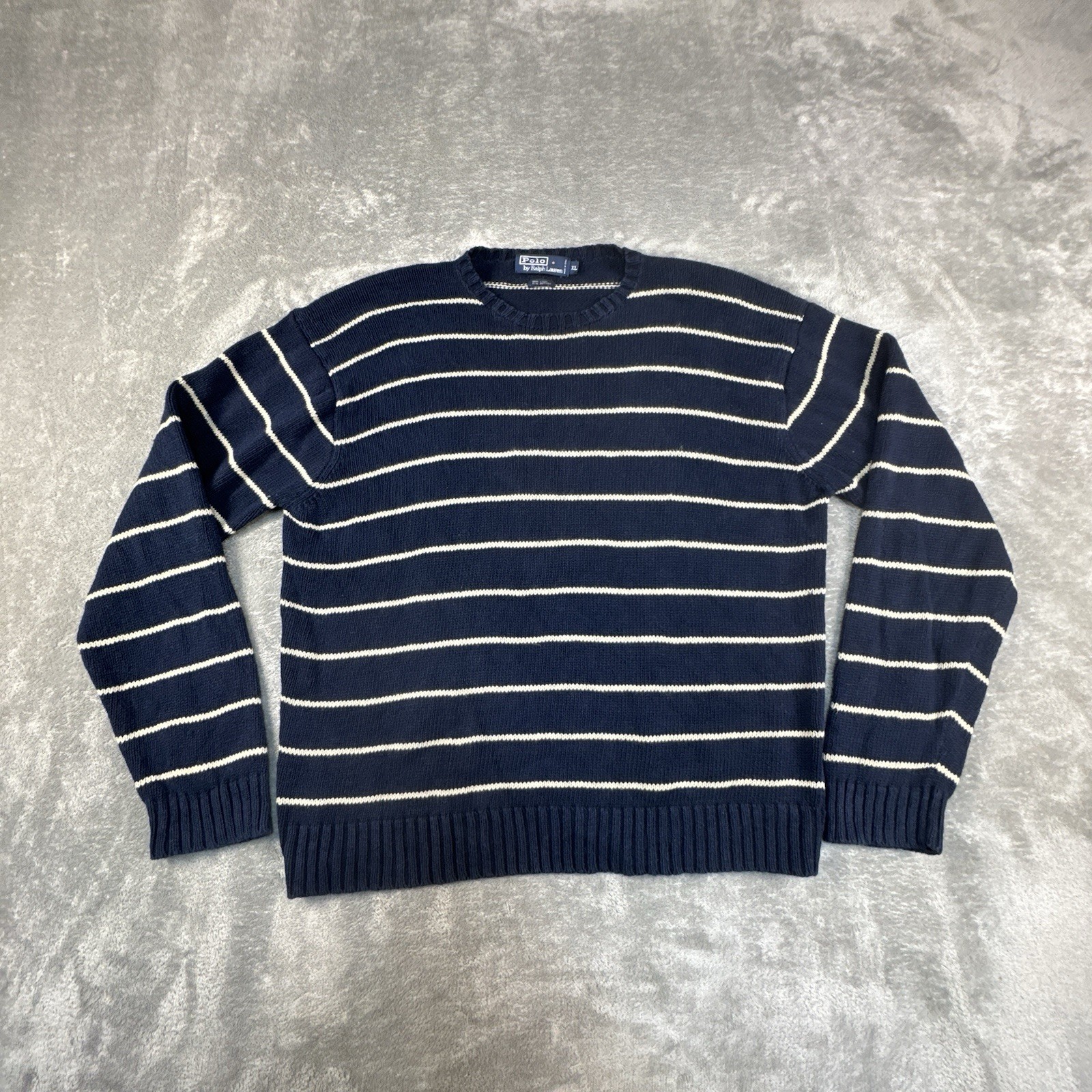 VTG Polo Ralph Lauren Sweater Mens XL Minimalist Fisherman Linen Knit Preppy
