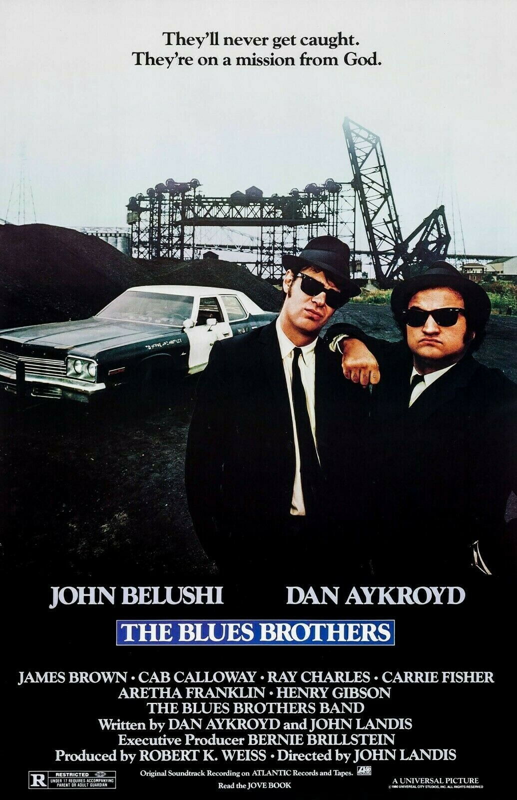 1980 The Blues Brothers Movie Poster Print John Belushi Dan Akroyd 🚓🚨🍿