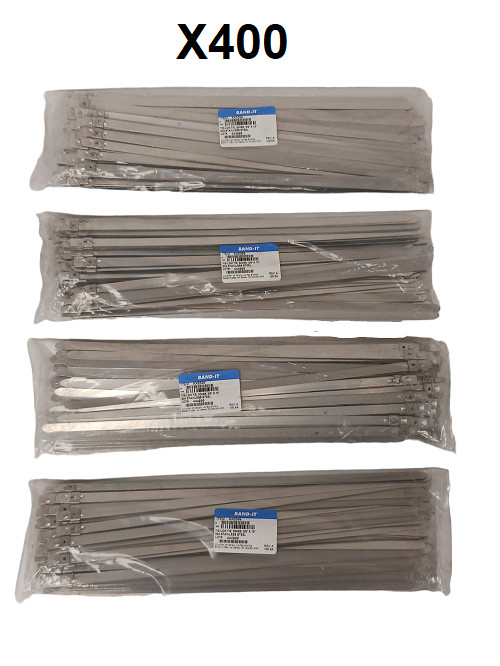 (X400) NEW BAND-IT TIE-LOK Cable Ties 304SS Stainless Steel Zip Ties 3/8\