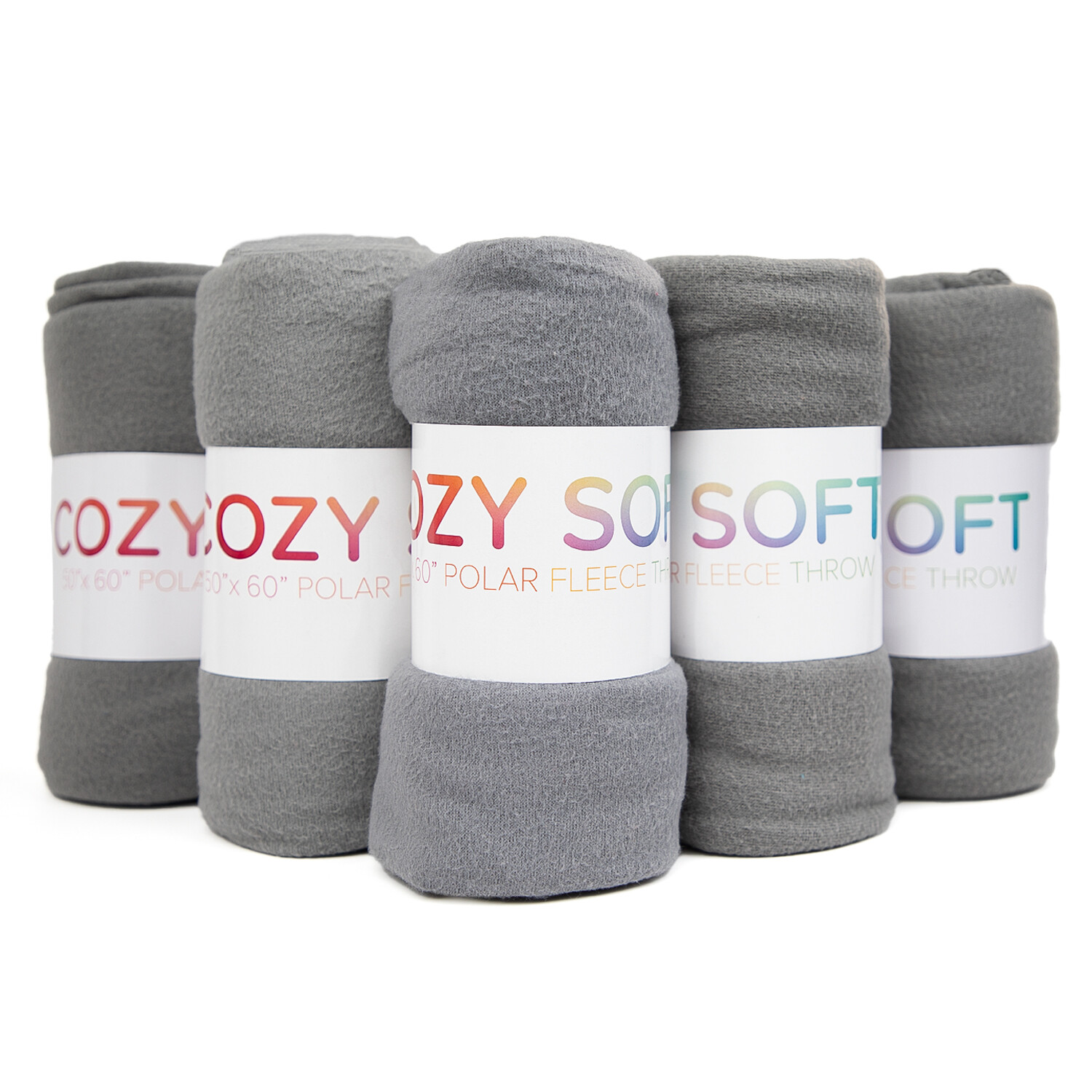 Cozy Soft Polar Fleece Throw Blankets, 6, 12, & 24 Packs, Color Options, 50x60