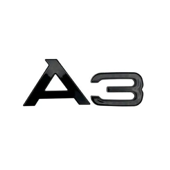 New Audi A3 Rear Trunk Replacement Emblem Badge Matte Black Ornament 3D Decal New Audi A3 Rear Trunk Replacement Emblem Badge Matte Black Ornament 3D Decal