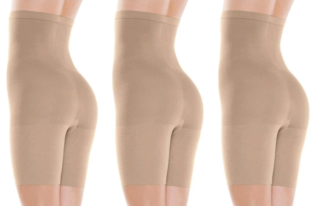 1 unit-Assets by Spanx Sensational Hi-Waist Mid Thigh Shaper 166B Nude - Size 2