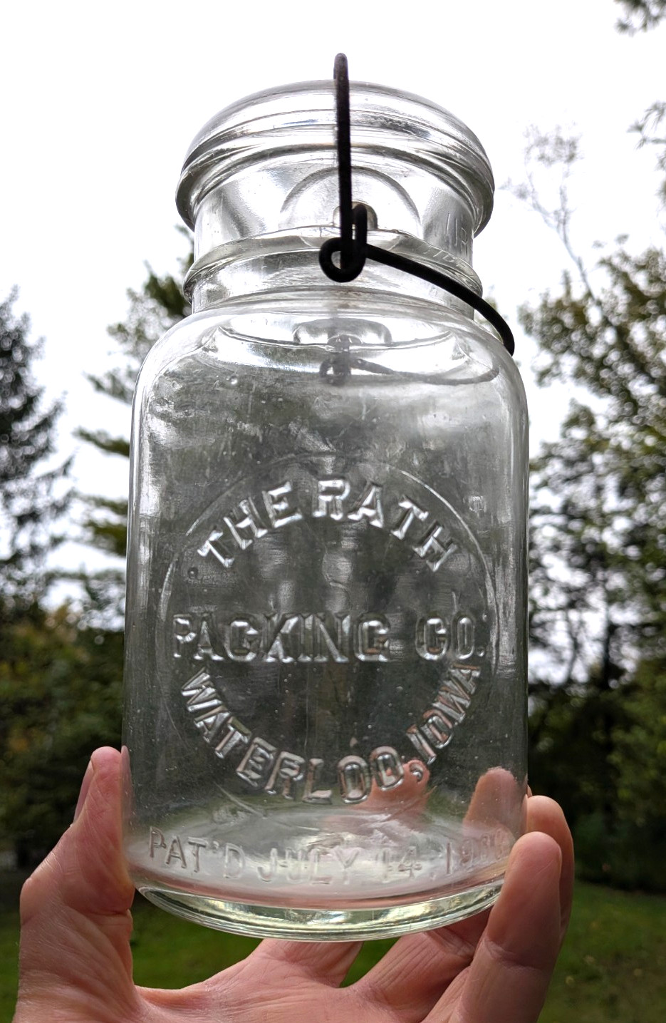 Rare Antique The Rath Packing Co Waterloo Iowa Glass Fruit Canning Jar 1908 Pat Rare Antique The Rath Packing Co Waterloo Iowa Glass Fruit Canning Jar 1908 Pat