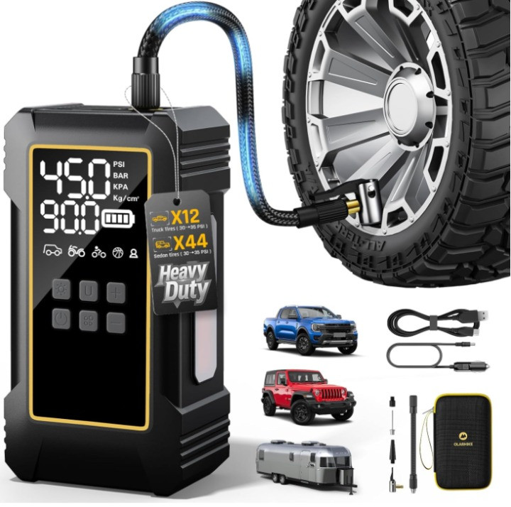 Compresor aire 12000mAh 150PSI inalámbrico 12V inflador digital rápido, Nuevo