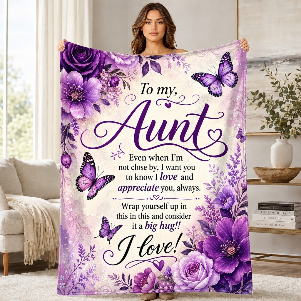 Aunt Appreciation Quote Coral Fleece Blanket