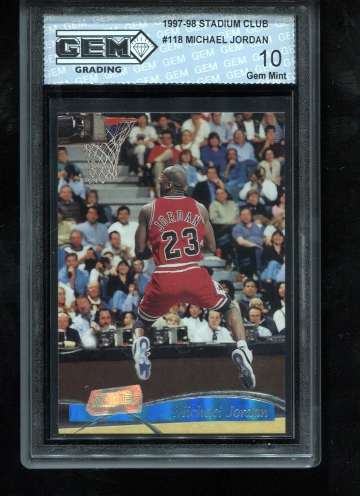 Michael Jordan 1997-98 Stadium Club #118 NBA Chicago Bulls GEM MINT 10