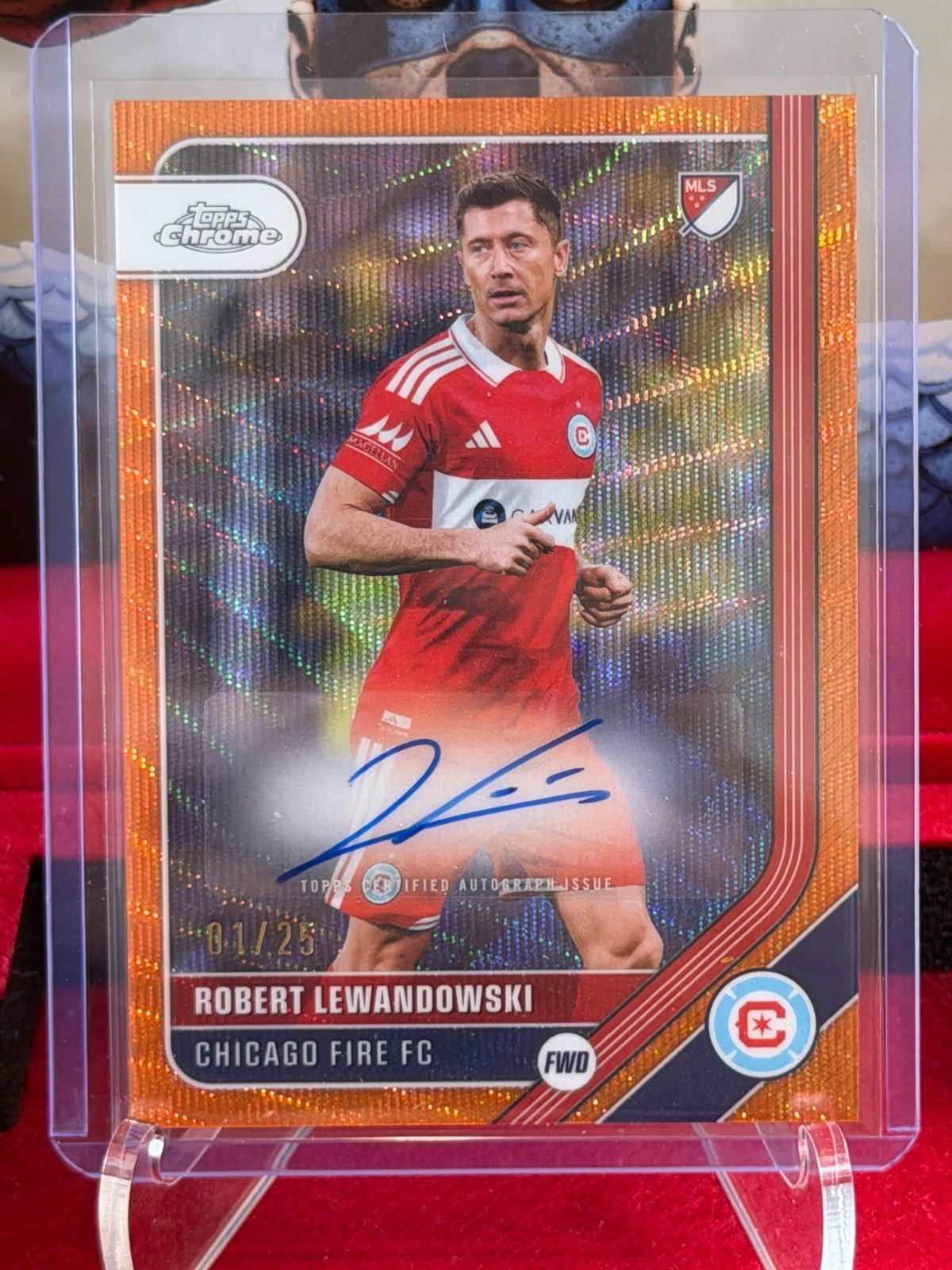 2026 Topps Chrome MLS Robert Lewandowski Auto Orange Wave 01/25