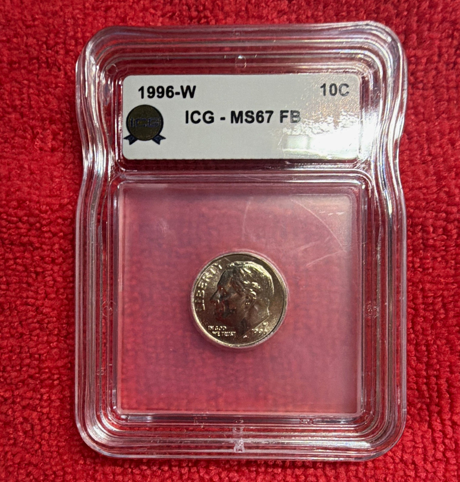 1996-W Roosevelt Dime 10C West Point Business Strike ICG MS67 FB Full Bands