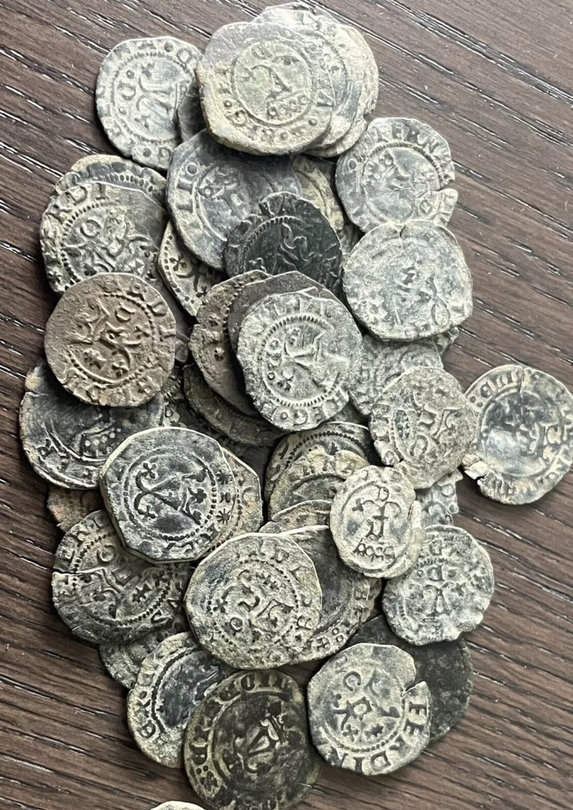 1400s Cuartillo Silver Cob Colonial Spanish Silver Pirate Gold Era Old Spain 1c. 1400s Cuartillo Silver Cob Colonial Spanish Silver Pirate Gold Era Old Spain 1c.