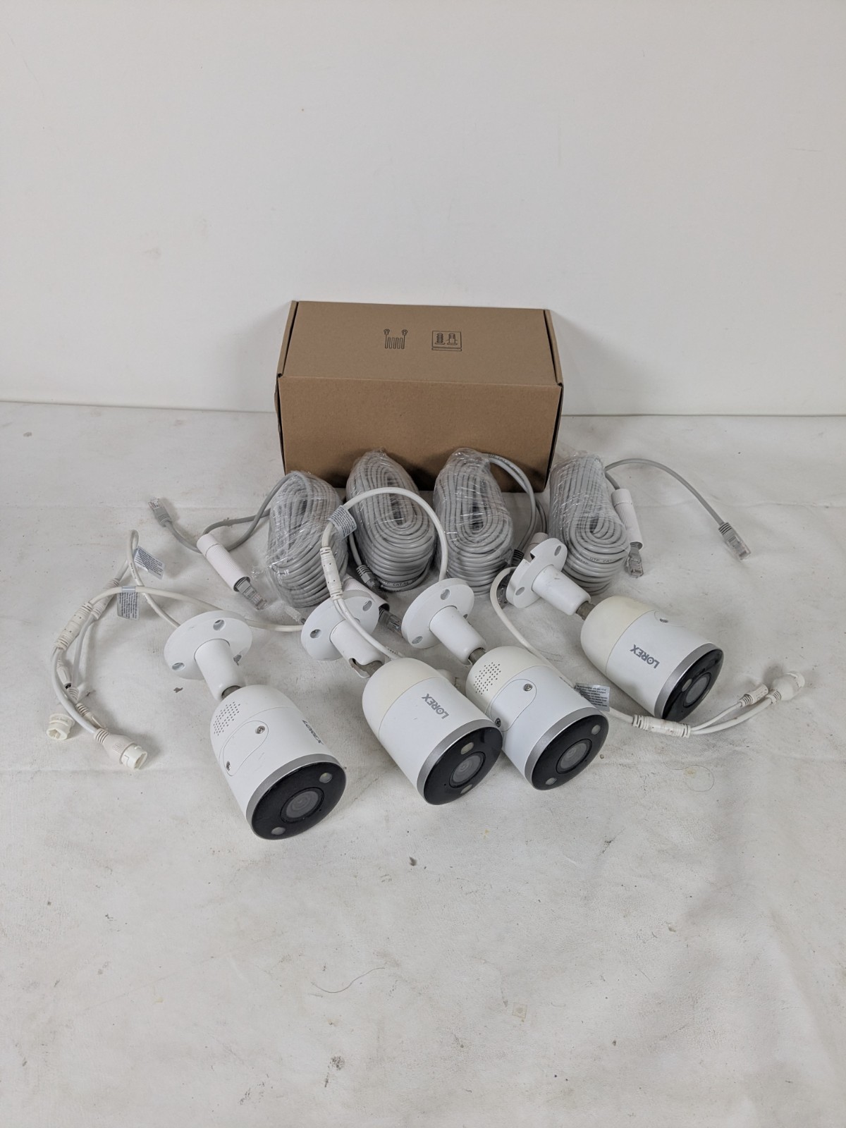 4 - Lorex E892AB-Z 4K Ultra HD Smart Deterrence IP Cameras with Cables