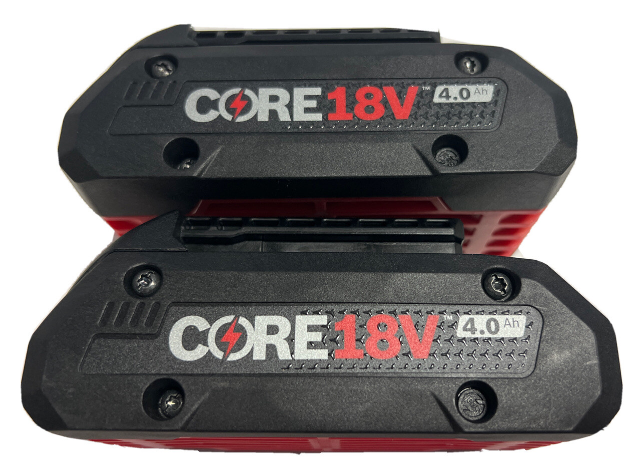 (2) NEW Genuine BOSCH GBA18V40 CORE 4.0 Ah 18V Volt Li-Ion Compact Battery Packs