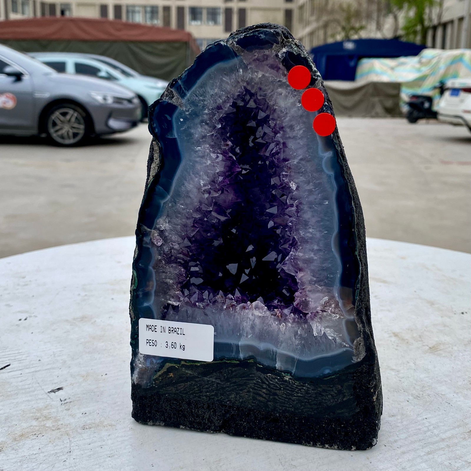 6.7LB Natural Amethyst Geode Quartz Crystal Cluster Cathedral Energy healing