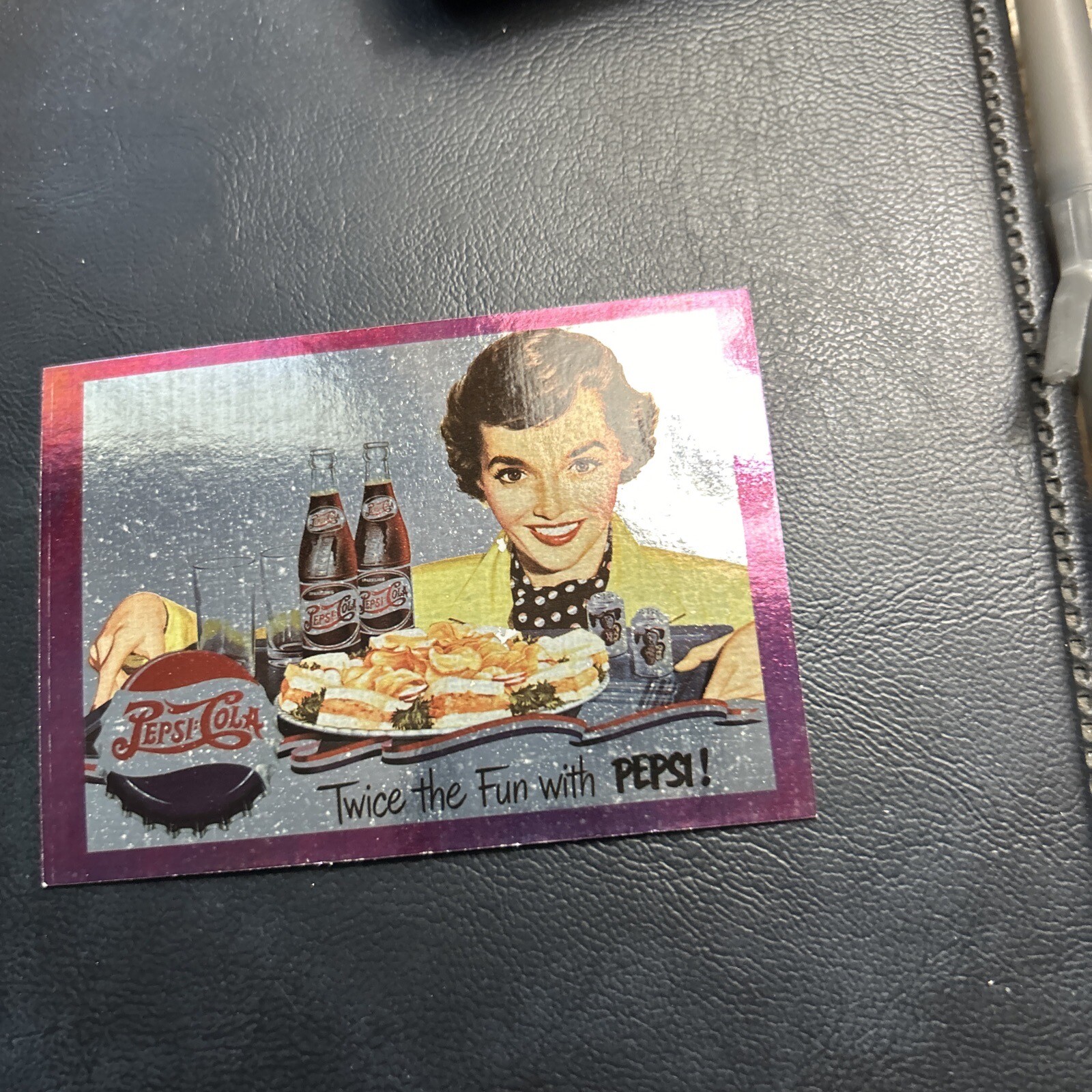 Jb18 Pepsi-Cola Premium 1996 Dart #82 Twice The Fun 1950 Cardboard Sign