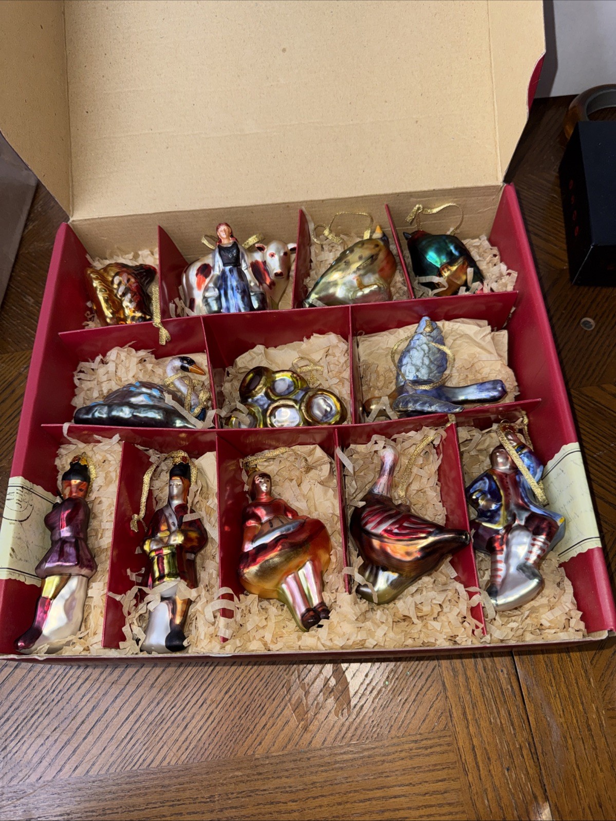 Williams Sonoma 12 days of Christmas Ornaments Original Box Williams Sonoma 12 days of Christmas Ornaments Original Box