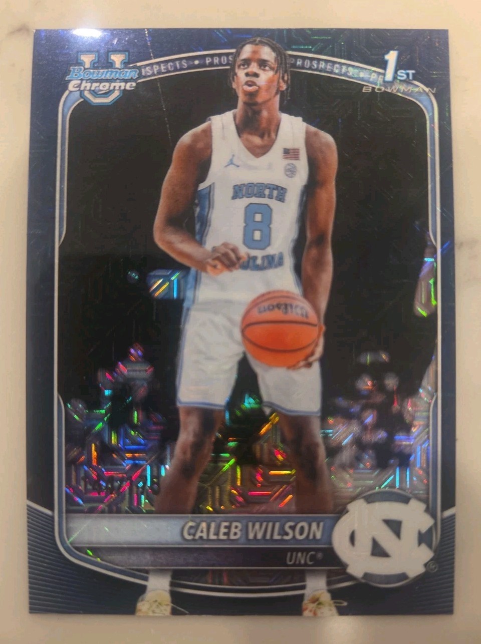2025-26 Bowman - Chrome Prospects Caleb Wilson #BCP-83 Navy Mojo Refractor /175 2025-26 Bowman - Chrome Prospects Caleb Wilson #BCP-83 Navy Mojo Refractor /175