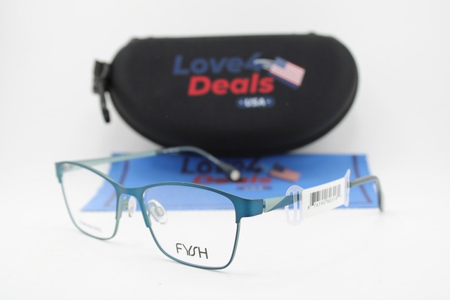 NEW FYSH 3764 M104 BLUE GUNMETAL TEAL AUTHENTIC EYEGLASSES 53-16 NEW FYSH 3764 M104 BLUE GUNMETAL TEAL AUTHENTIC EYEGLASSES 53-16