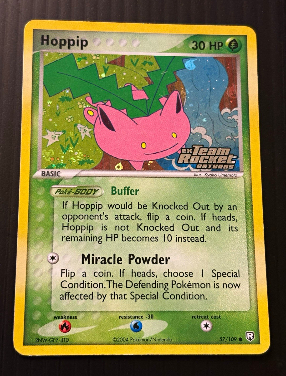 Pokemon Hoppip EX Team Rocket Returns (57/109) - Stamped Reverse Holo with Swirl