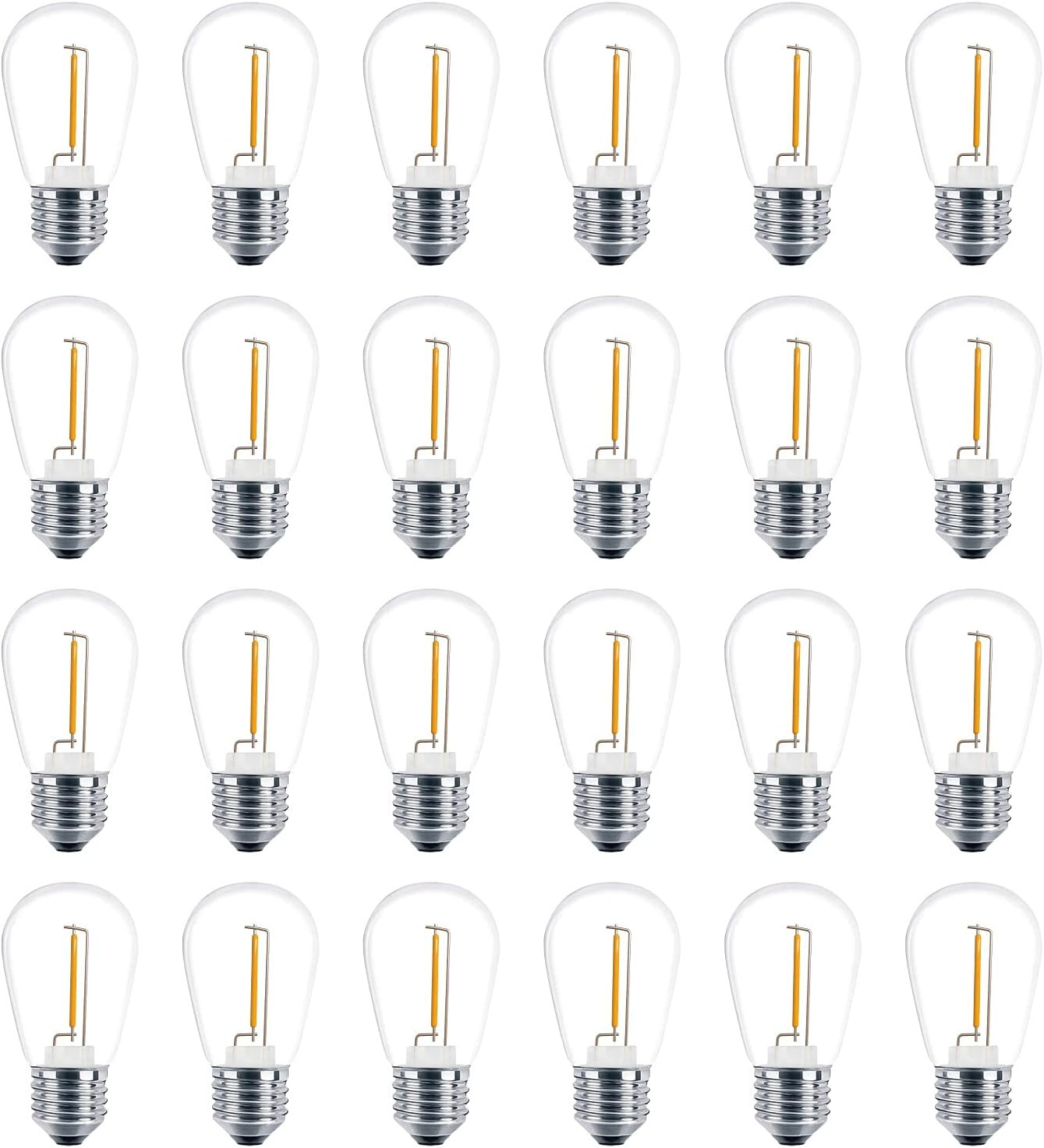 48 Pack S14 LED Outdoor String Light Replacement Bulbs, Warm White