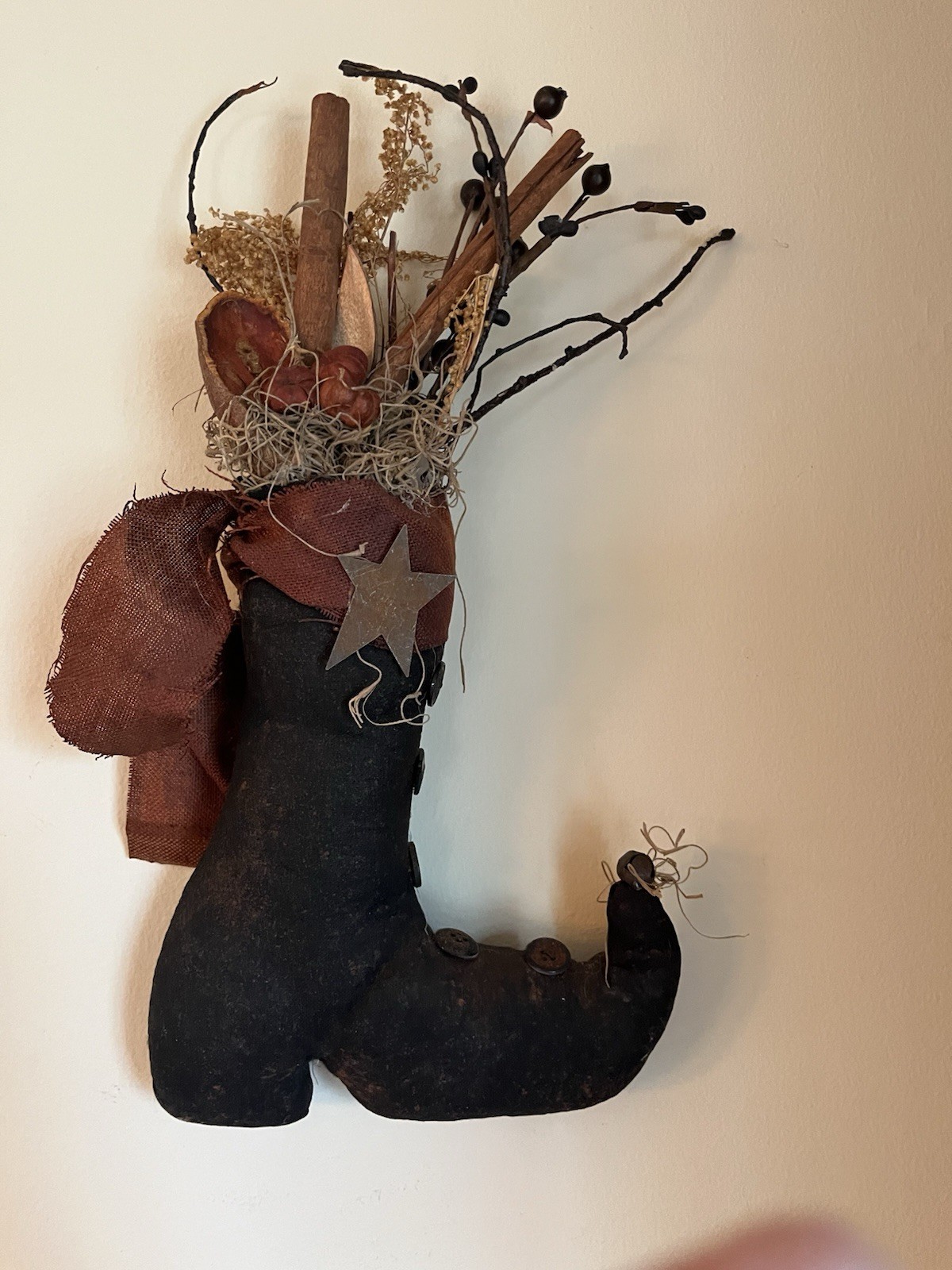 Moses Allen Primitive Witch’s Boot 14” Tall