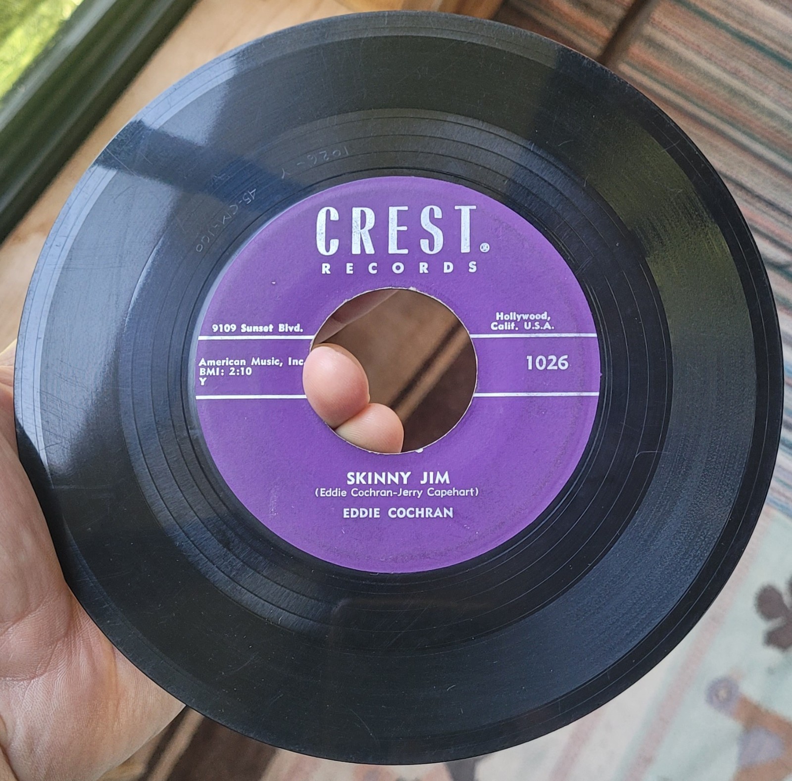Eddie Cochran - Skinny Jim Crest 1026 45 rockabilly VG HEAR Original Half Loved
