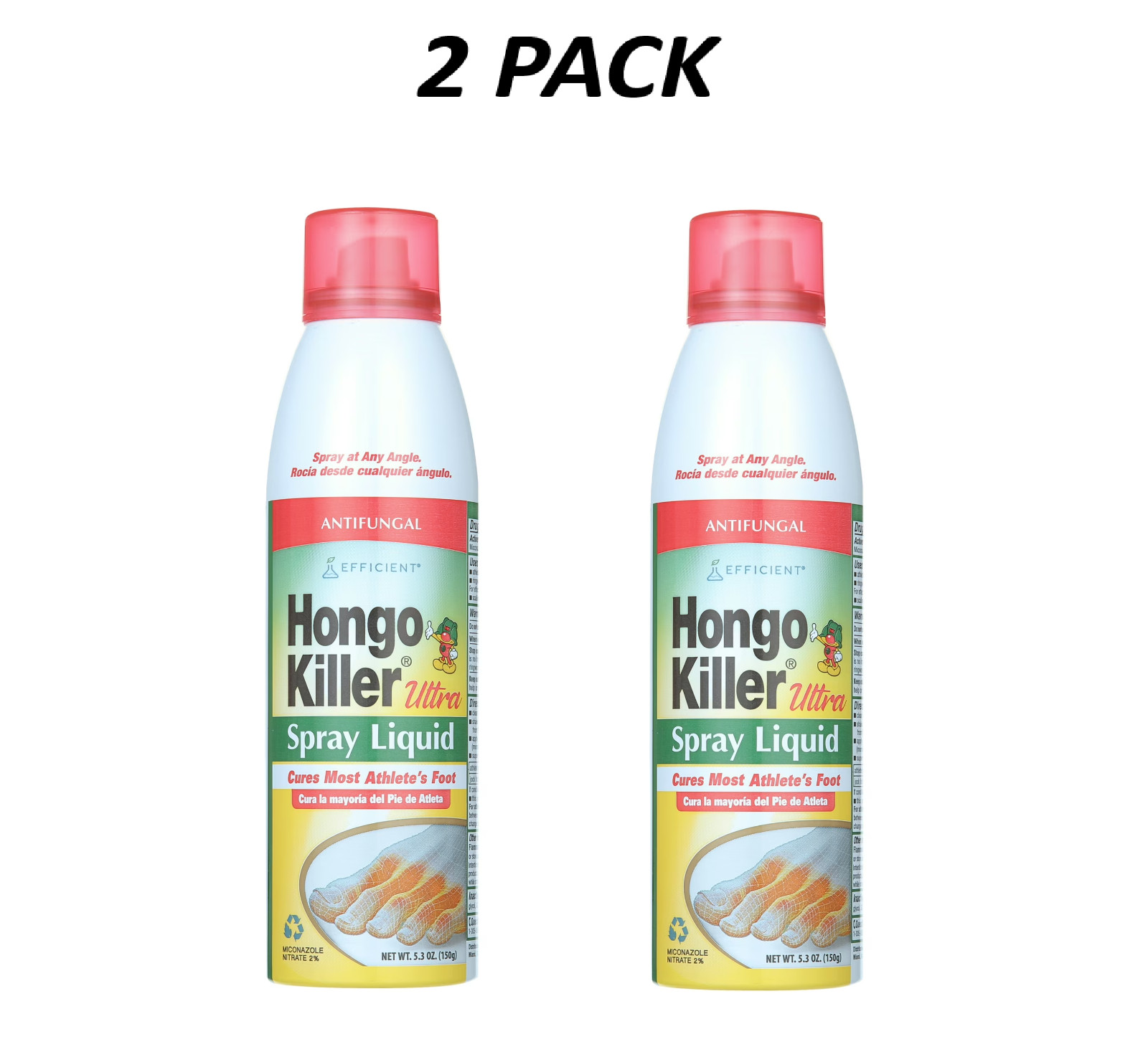 (2 Pack)  Hongo Killer Antifungal Ultra Liquid Spray 5.3 oz Athlete\'s Foot.
