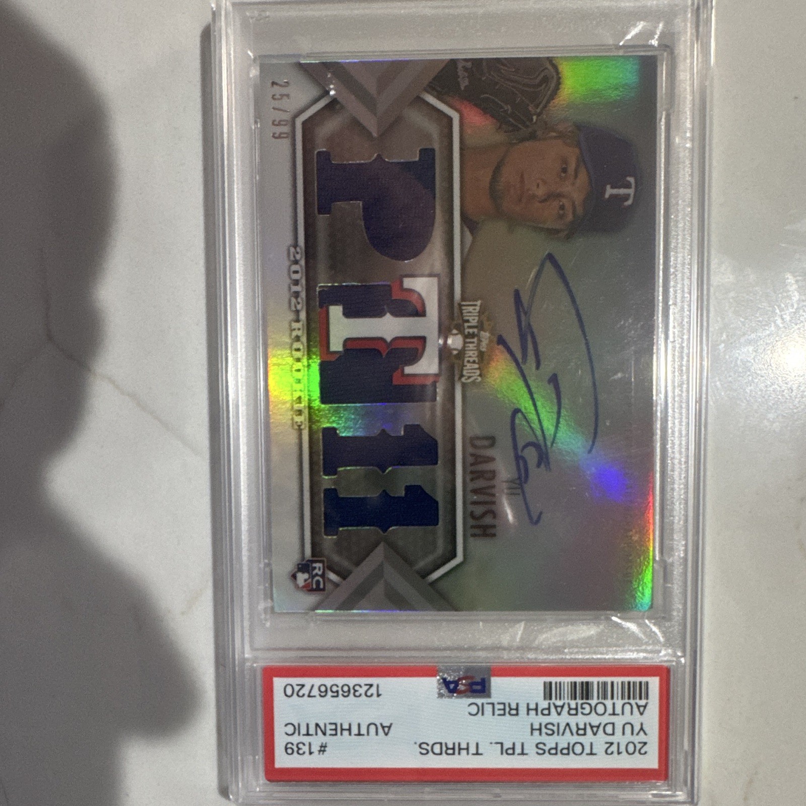 Topps 2012 Triple Threads Yu Darvish Future Phenoms Auto Mem RC #139 /99 PSA Topps 2012 Triple Threads Yu Darvish Future Phenoms Auto Mem RC #139 /99 PSA