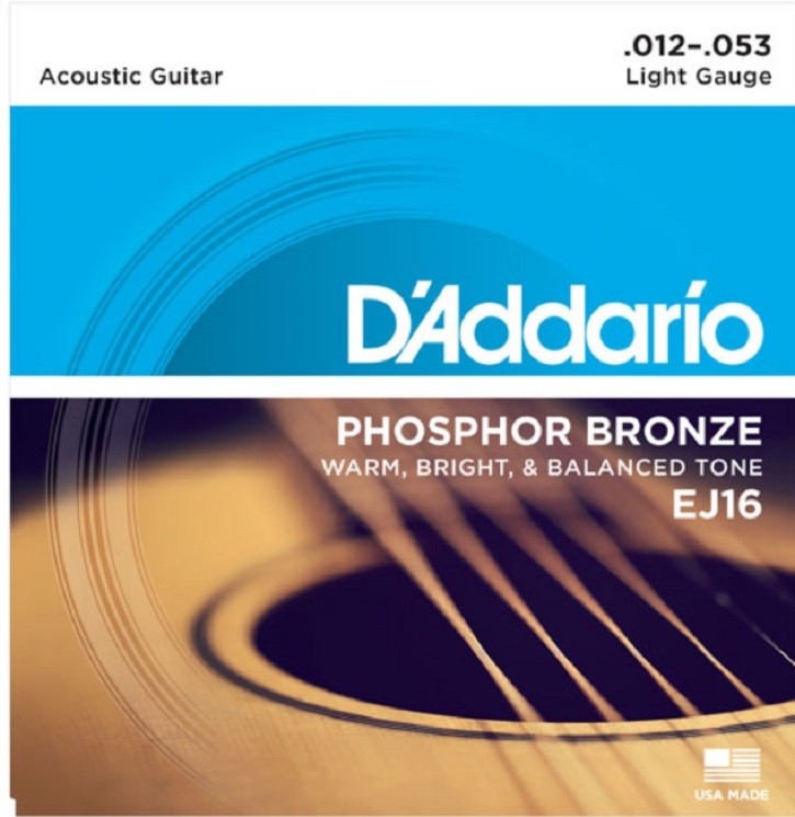 D\'Addario EJ16 12-53 Light Phosphor Bronze Acoustic Guitar Strings