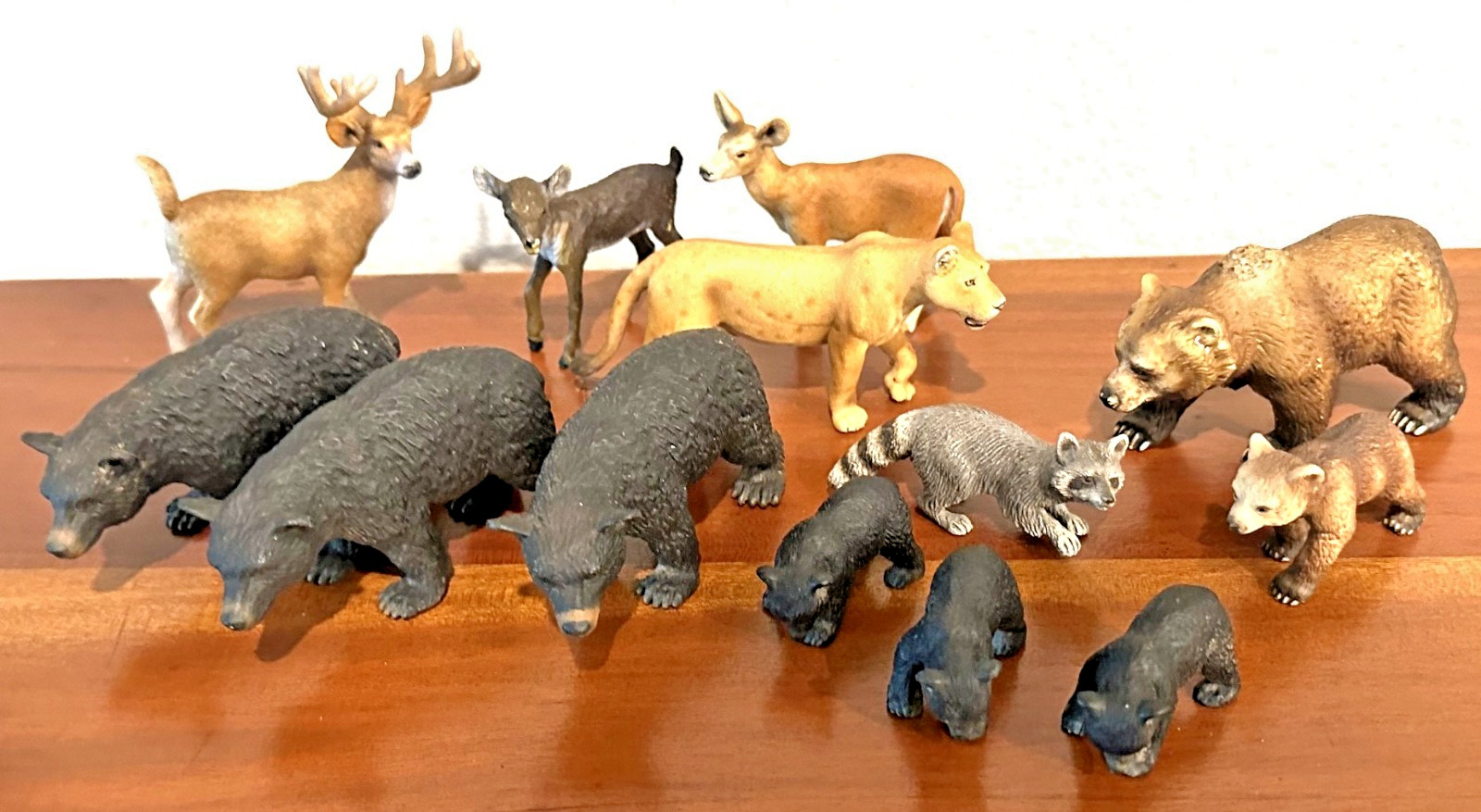 Lot of 13 Schleich Wild Animals Bear, Deer, Racoon
