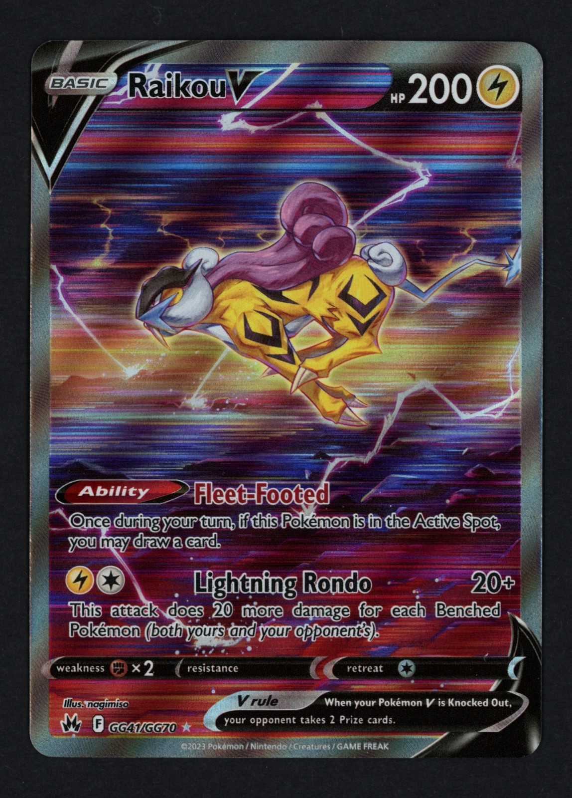 Raikou V GG41/GG70 SWSH: Crown Zenith: Galarian Gallery Ultra Rare Pokemon TCG