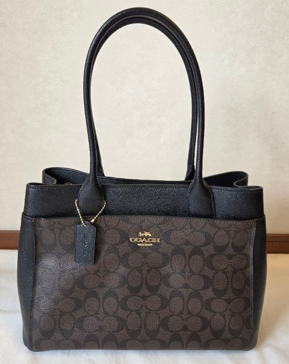COACH Vintage Tote Bag Leather Dark Brown