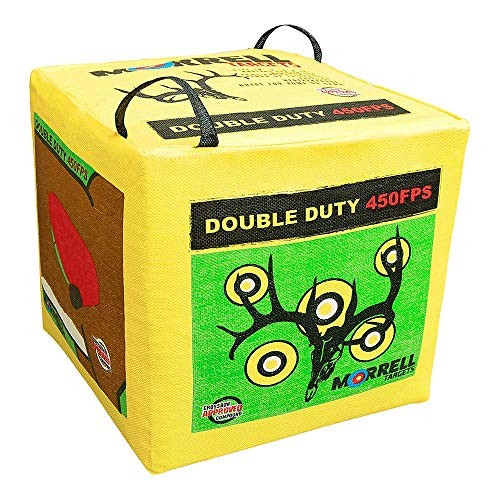 Morrell Double Duty 450 FPS Cube Field Point Archery Bag Target, Yellow Morrell Double Duty 450 FPS Cube Field Point Archery Bag Target, Yellow