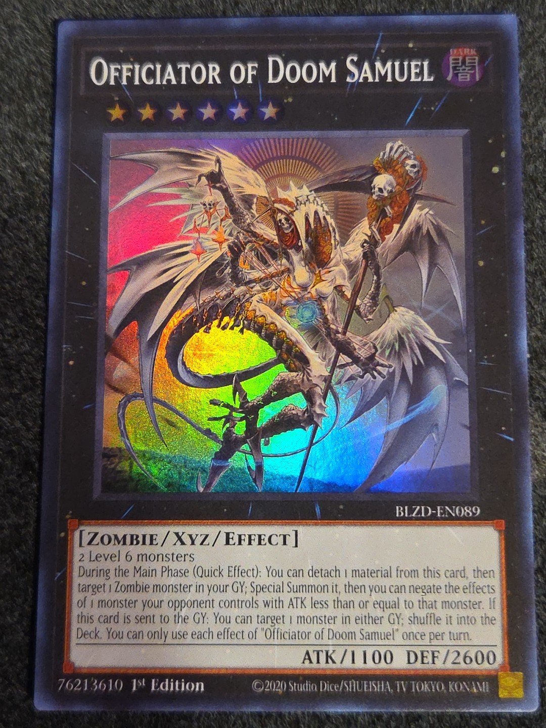 Officiator of Doom Samuel BLZD-EN089 - Super Rare 1st Edition - In Hand Officiator of Doom Samuel BLZD-EN089 - Super Rare 1st Edition - In Hand